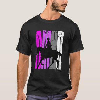 Roze Paarse Paardrijden Leven Meisjes Rijdende Kin T-shirt