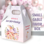 Roze Paarse Paddenstoelen Herfst 1e Verjaardag Gab Bedankdoosjes