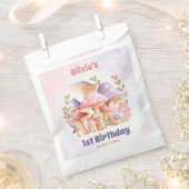 Roze Paarse Paddenstoelen Herfst Verjaardagsgunstt Bedankzakje (Geknipt)