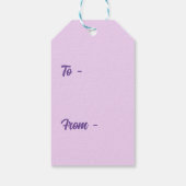 Roze Paarse papaver Mauve Paarse ventilator Cadeaulabel (Achterkant)