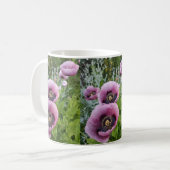 Roze Paarse papaver Mauve Paarse ventilator Koffiemok (Voorkant links)