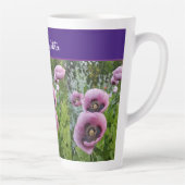 Roze Paarse papaverbloemen papaver Latte Mok (Rechts)