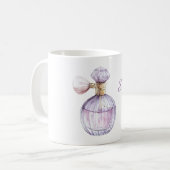 Roze Paarse Parfumfles Koffiemok (Voorkant links)