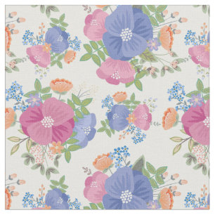 Roze Paarse pasta Floral Pattern Stof