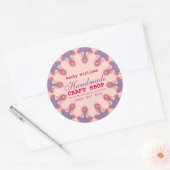 Roze Paarse pasta's Productlabel Sticker (Envelop)