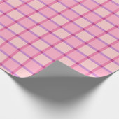 Roze Paarse pastel geruit patroon Cadeaupapier (Hoek)