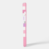 Roze Paarse pastel gingham patroonmonogram Case-Mate iPhone Case (Achterkant / Links)