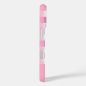 Roze Paarse pastel gingham patroonmonogram Case-Mate iPhone Case (Achterkant / Rechts)