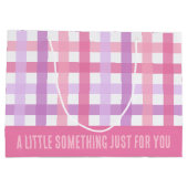Roze Paarse pastel Modern Gingham Pattern Groot Cadeauzakje (Achterkant)