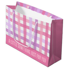 Roze Paarse pastel Modern Gingham Pattern Groot Cadeauzakje