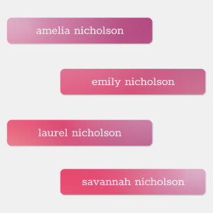 Roze Paarse Pastel Ombre Gradient Waterdicht Labels