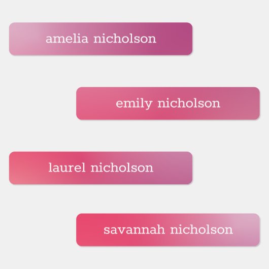 Roze Paarse Pastel Ombre Gradient Waterdicht Labels (Groep)