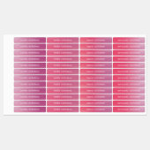 Roze Paarse Pastel Ombre Gradient Waterdicht Labels (Vel)