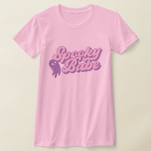 Roze & Paarse Pastel Spooky Babe Met Schattigee Ge T-shirt (Laagn)