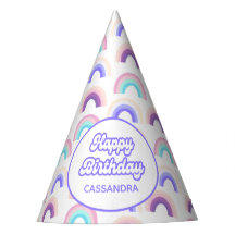 Roze Paarse Pastel Waterverf Regenboog Party Pet