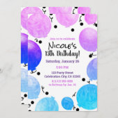 Roze Paarse pastelballonnen verjaardagsfeestje Kaart (Voorkant / Achterkant)