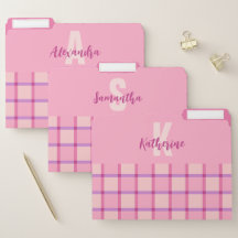 Roze Paarse pastelmonogram geruit