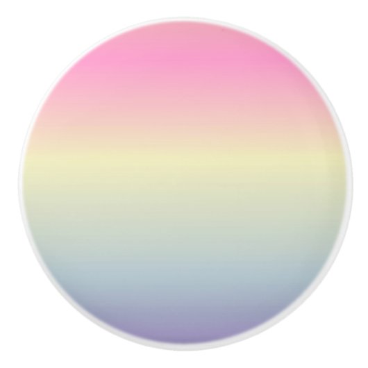 roze paarse pastelregenboog met de roze eenhoorn keramische knop (Voorkant)