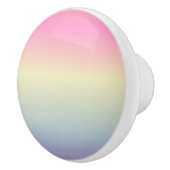 roze paarse pastelregenboog met de roze eenhoorn keramische knop (Rechts)