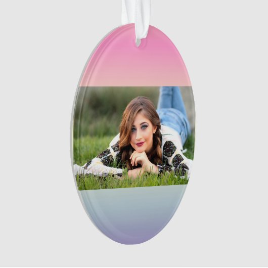 roze paarse pastelregenboog met de roze eenhoorn ornament (voorkant)