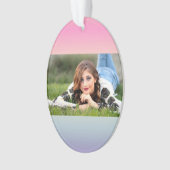 roze paarse pastelregenboog met de roze eenhoorn ornament (voorkant)