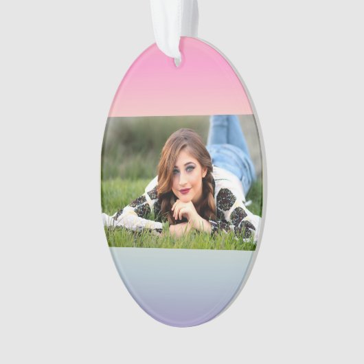 roze paarse pastelregenboog met de roze eenhoorn ornament (voorkant)