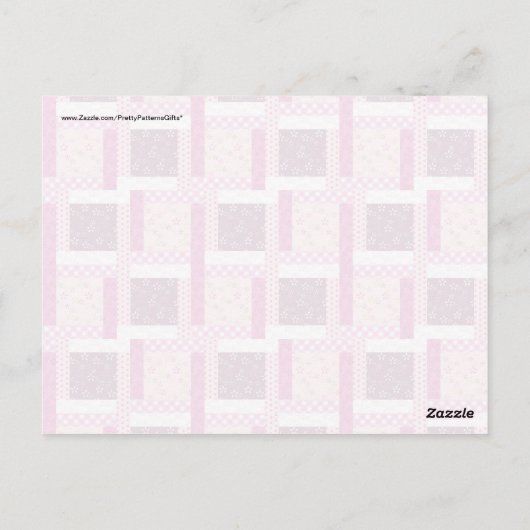  roze Paarse patchwork - Kantel design cadeaus Briefkaart (Achterkant)