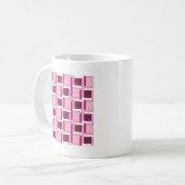 roze Paarse patchwork - Kantel design cadeaus Koffiemok (Voorkant links)