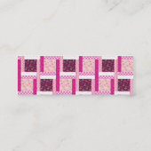 roze Paarse patchwork - Kantel design cadeaus Mini Visitekaartje (Achterkant)