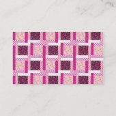 roze Paarse patchwork - Kantel design cadeaus Visitekaartje (Achterkant)