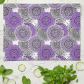 Roze paarse patroon Arabische mandala oosterse sti Theedoek (Gevouwen)