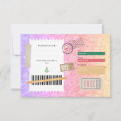 Roze Paarse Patroon Kerst Ticket Cadeaubon (Voorkant)