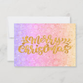 Roze Paarse Patroon Kerst Ticket Cadeaubon (Achterkant)