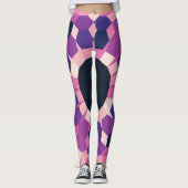 Roze Paarse Patroon Leggings (Voorkant)