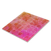 Roze Paarse Peach Boho Square Patroon keramische t Tegeltje (Zijkant)