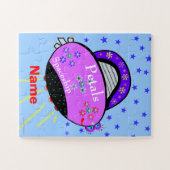 Roze Paarse petals Spaceship Flowers Stars Puzzle Legpuzzel (Horizontaal)