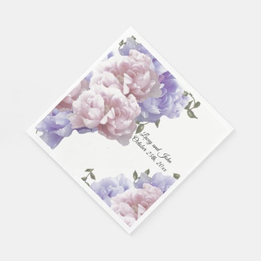 Roze Paarse pinda's Wedding Paper Napkins Servet (Hoek)