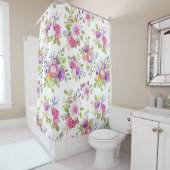 Roze & Paarse pioenen bloemboeket Douchegordijn (In situ)