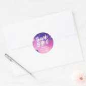 Roze Paarse Planeet Verjaardag Bedankt Stickers (Envelop)