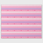 Roze Paarse poka Dots Stripes Hearts Patroon Cadeaupapier (Vlak)