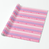 Roze Paarse poka Dots Stripes Hearts Patroon Cadeaupapier (Uitgerold)