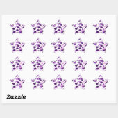 Roze Paarse Polka Dot Star Sticker (Vel)