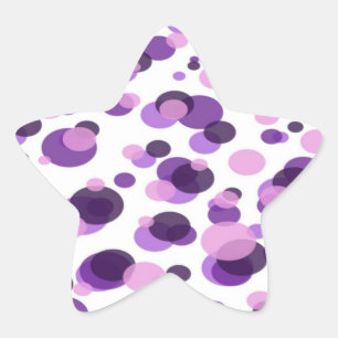 Roze Paarse Polka Dot Star Sticker