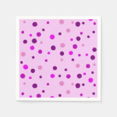 Roze Paarse Polka Dots Lichtroze papieren servette Servet (Voorkant)