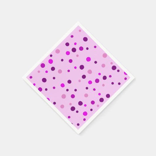 Roze Paarse Polka Dots Lichtroze papieren servette Servet (Hoek)