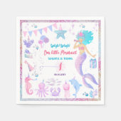 Roze Paarse Pool Party 1e Meisjes Zeemeermin Verja Servet (Voorkant)