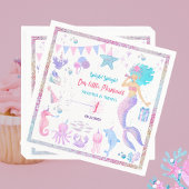 Roze Paarse Pool Party 1e Meisjes Zeemeermin Verja Servet