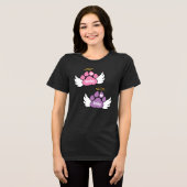 Roze & Paarse Pootjes Angel Wings 2 Dogs Memorial Tri-Blend Shirt (Voorkant volledig)