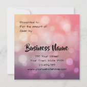 Roze Paarse Prettige feestdagen Cadeaubon (Achterkant)