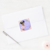 Roze Paarse Princess Baby shower Stickers (Envelop)